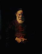 REMBRANDT Harmenszoon van Rijn Portrait of an Old Man in red oil painting on canvas